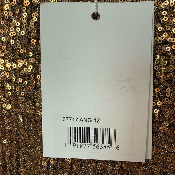 Mac Duggal NEW Gold Scoop Back Sequin Gown Dress Size 12 #67717 - Picture 4 of 5